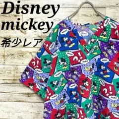 【w406】一点物USA古着ディズニーミッキー半袖TシャツVネック激レアデザイン