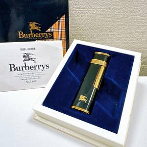 【ART-5658】Burberry バーバリー No1800 ライター 喫煙具 喫煙グッズ ガスライター 高級 ダークグリーン ゴールド 火花あり ローラー式