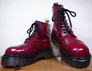 【美品/英国製】Dr.Martens/ドクターマーチン クレイジーボム 8ホールブーツ UK5 24cm相応 厚底 ENVYソール made in england 赤茶/jadon