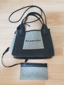 【１円スタート】BALENCIAGA バレンシアガ　カバス　XS ハンドバッグ　トートバッグ　ショルダーバッグ　３way グレー系