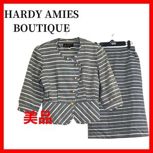 HARDY AMIES BOUTIQUE セットアップ　ボーダー柄　B563