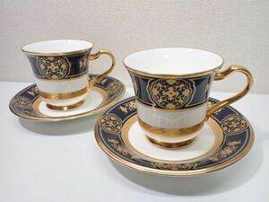 H259/8D◆Noritake ノリタケ IMPERIAL CREST インペリアルクレスト カップソーサー 2客セット 金彩 美品◆