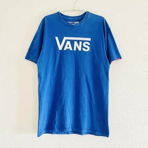 【古着】VANS CLASSIC クラックロゴ Tシャツ ブルー MEDIUM バンズ オリジナル スケーター スニーカー ヴィンテージ USED TEE T-shirt