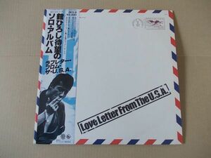 P5870　即決　LPレコード　舘ひろし『ラブレター・フロム・ザ・U.S.A.』　帯付　ピンナップ付き