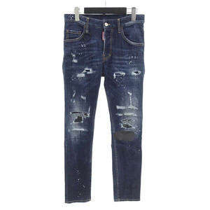 【特別価格】DSQUARED2 21SS TRASH BLUE SKATER JEAN スタッズ デニム パンツ ネイビー メンズ42