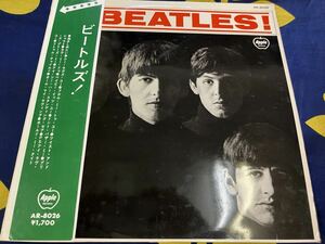 The Beatles★中古LP国内赤盤帯付「ザ・ビートルズ～ミート・ザ・ビートルズ!（日本編集）」