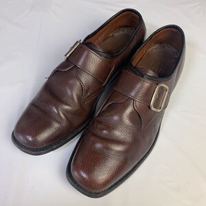 希少70～80s?ビンテージUSA製　 KNAPP SHOES 　サイズ11B　モンクストラップ　 ビジネスシューズ バックル ブラウン △1-11