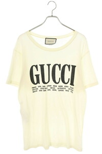 グッチ GUCCI 492347 X3M22 サイズ:M シティロゴプリントTシャツ 中古 SB01