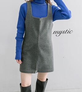 新品 mystic 起毛ZIPミニワンピース