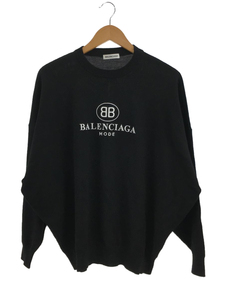 BALENCIAGA◆エンブロイダリ-/セーター(薄手)/38/ウール/ブラック/518125