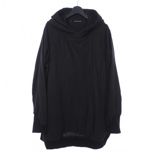 ユリウス JULIUS 23SS CUPRO COTTON TWILL HOODIE プルオーバーパーカー フーディ 2 黒 ブラック 817BLM7 メンズ