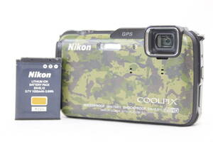 【返品保証】 ニコン Nikon Coolpix AW110 グリーン 5x バッテリー付き コンパクトデジタルカメラ M1258