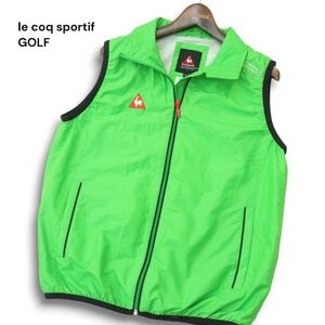 美品★ le coq sportif GOLF ルコック スポルティフ ゴルフ 通年 裏メッシュ ジップ ベスト ウインドブレーカー Sz.M メンズ　A4T09358_9#O