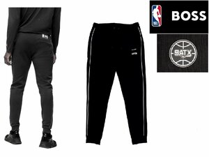 3万新品◆XL◆ボス BOSS×NBAコラボ SAN ANTONIO SPURS スウェットジョガーパンツ 黒『Slamdunk2_4_NBA』1円