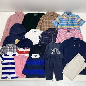 ◆古着 RALPH LAUREN ラルフローレン 18点 まとめ 子供服 ベビー キッズ 男の子 女の子 サイズMIX トップス ボトムス 卸 現状品 3.15kg