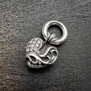 【極美品 / レザーポーチ】CHROME HEARTS クロムハーツ ハートチャーム パヴェ ダイヤモンド ネックレス メンズ レディース ハート ダイヤ