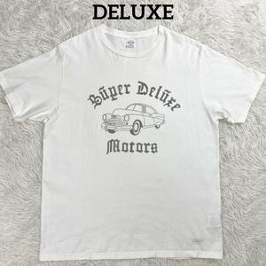 【希少サイズ・XL】DELUXE デラックス 染み込みプリント 半袖 Tシャツ XL ホワイト 白 メンズ VINTAGE