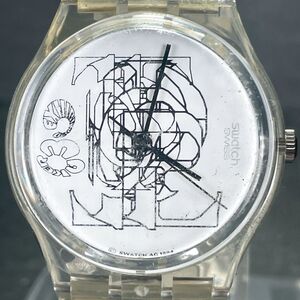 SWATCH スウォッチ Graphickers GK208 腕時計 アナログ クオーツ 3針 スケルトン ホワイト文字盤 ラウンド 新品電池交換済み 動作確認済み