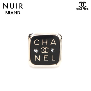 シャネル CHANEL ブローチ ロゴ ココマーク ラインストーン ピン ブラック