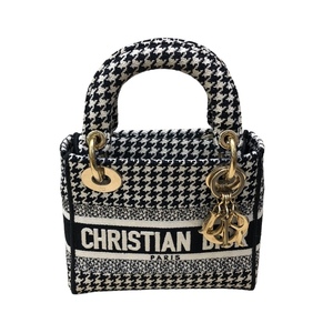 クリスチャン・ディオール Christian Dior レディDライトミニ ブラック キャンバス キャンバス ショルダーバッグ レディース 中古