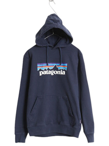 20年製 パタゴニア プリント スウェット フード パーカー メンズ S 古着 Patagonia トレーナー プルオーバー ストレッチ アウトドア 裏起毛