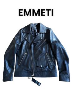 EMMETI エンメティ CORBY レザージャケット ダブルライダース 48 ダブルライダースジャケット ライダース ブラック ダブル 羊革 