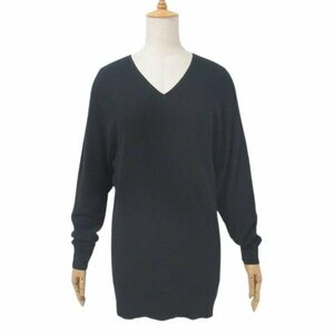 セオリー 美品 Vネック ドルマンスリーブ ニット 黒 ブラック S 定2.4万 9101724 SUPER.PIUMA BATWING.PULLOVER Theory ◆H3