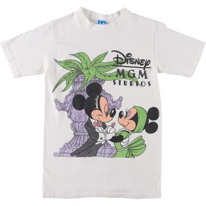 古着 80年代 DISNEY ミッキーマウス ミニーマウス キャラクタープリントTシャツ USA製 レディースS相当 ヴィンテージ /eaa481852