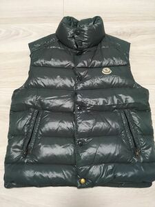 モンクレール MONCLER TIB ロゴ ワッペン ダウン ベスト 1 グレーカーキ×ブラック 確実正規品