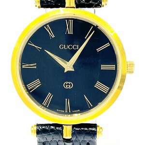 【1円スタート】GUCCI グッチ シェリーライン GP ブラック文字盤 クオーツ メンズ腕時計 278802