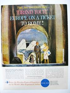 1963年PAN AMパンアメリカン航空広告(パンナムバッグ 正方形 白色)