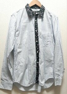 COMME des GARCONS HOMME DEUX 長袖シャツ ストライプ ホワイト Sサイズ