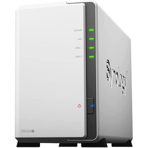 【中古】Synology NASキット 2ベイ DS220j/JP【ガイドブック付】 クアッドコアCPU 512MBメモリ搭載 ライトユーザー向け