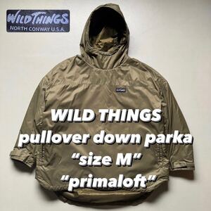 WILD THINGS pullover down parka “size M” “primaloft” ワイルドシングス プルオーバーダウンパーカー カーキ コヨーテ ミリタリー