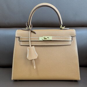 新品同様 ★ HERMES エルメス ★ ケリー25 kelly ヴォーエプソン 外縫い W刻印 ゴールド金具 2way ハンドバッグ トートバッグ レディース