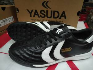 ヤスダ YASUDA サッカーシューズ フットサルシューズ トレーニングシューズ LIGARESTA TF YSD-F20.003 BLK/WHT 25,5cm 牛革／人工皮革 