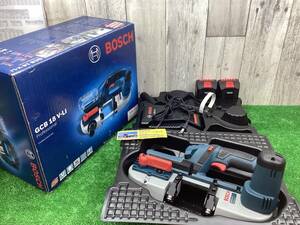 送料無料！【中古美品】△Bosch ボッシュ 18V コードレスバンドソー (18Vバッテリー2個・充電器付) GCB18V-LI△アクトツール富山店△F