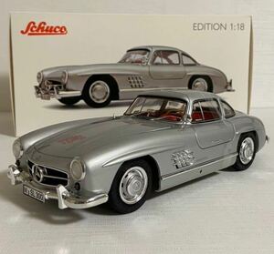 ★シュコー／Schuco：1/18 ★メルセデス ベンツ 300 SL ／Mercedes-Benz 300 SL Coupe／Gull Wing (Silver-内装RED) ★未展示モデル♪