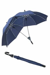 「新品」 Futuer Umbrella (Harmony) ”Navy 特大 楕円形 直径122cm グラスファイバー骨 タッチオープン ツインシャフト 収納ケース付