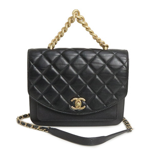 （中古）シャネル CHANEL トリコマテリアル シングルフラップ マトラッセ ココマーク チェーン 2WAY ショルダー ハンドバッグ AS0785