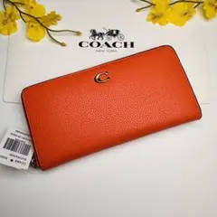 新商品コーチ財布Coach長財布オレンジ