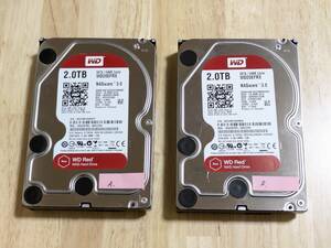 ★(2個セット) Western Digital Red 2TB x2個★良品★匿名宅急便送料無料★