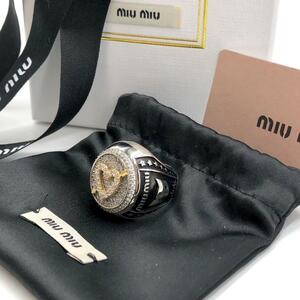 ［極美品］MIU MIU Miu Pave Bandling Crystal ミュウミュウ ミュウ パヴェ バンドリング クリスタル　ミュウミュウクラブ　CLUB ハート