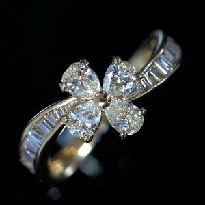 F3122 天然絶品ダイヤモンド０．９５ct 最高級18金無垢リング サイズ13号 重量3.0g 縦幅9.0mm【BRAND CLUB HILTON OSAKA】