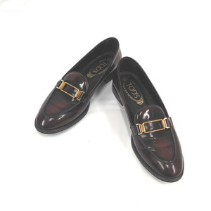 NA35701 トッズ 靴 ローファー レザー ボルドー ゴールド金具 #36A レディース TOD’S 中古