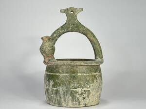 UJ09-5　中国美術　漢時代　緑釉陶井　陶器　唐物　時代物　古物　