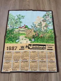 1987年 ファブリックカレンダー　壁掛け　ティータオル
