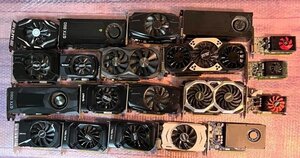 □1円スタート グラフィックボード いろいろ ジャンクセット GTX1080×2 GTX1050Ti GTX1050×3 GTX1660super×2 他20個 24112801□