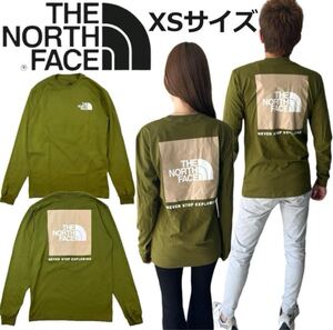 ザ ノースフェイス 長袖Tシャツ ロンT NF0A4762 オリーブ XSサイズ バックロゴ プリントロゴ THE NORTH FACE L/S BOX NSE TEE 新品