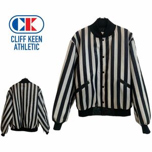 VINTAGE ヴィンテージ CLIFF KEEN ATHLETIC クリフキーン MADE IN USA USA製 ストライプ柄 レフェリージャケット ブルゾン XL アーカイブ